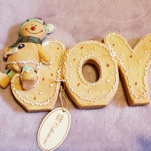 NWT Cute Christmas Snowman "Joy" Shelf Decoration